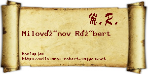 Milovánov Róbert névjegykártya